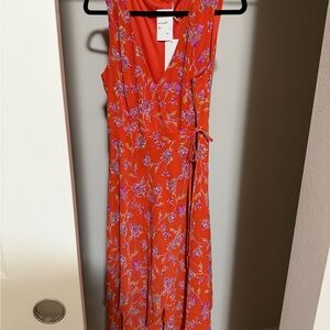 Lush Orange and Purple Floral Maxi Dress